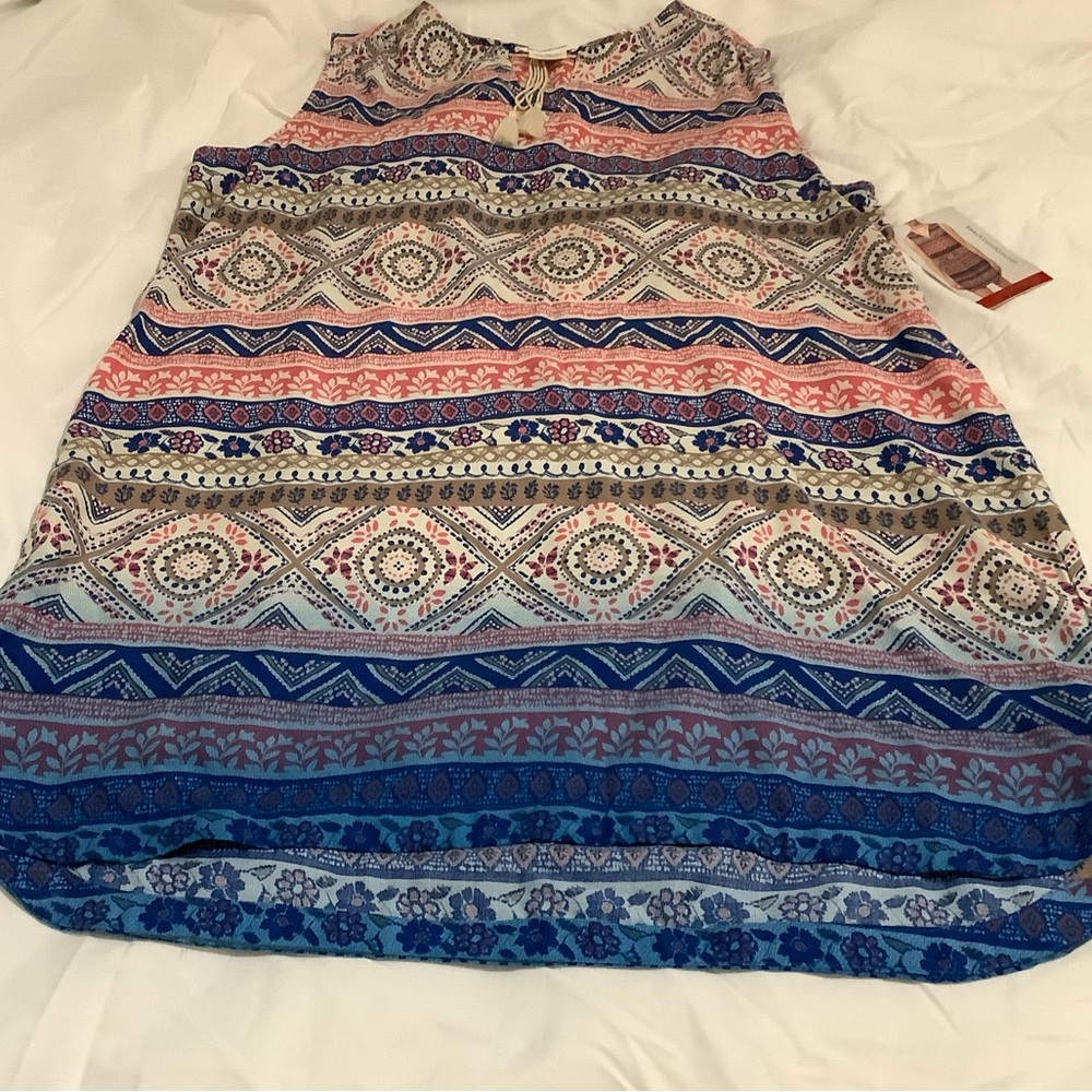 Sleeveless Boho Beach Dress New Stripe & Geometric Print Dress - Picture 1 of 16